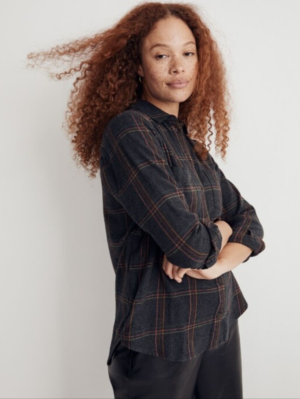 Madewell Oversized Brushed Twill Sunday Shirt In Kidwell Plaid Button-Up Shirt